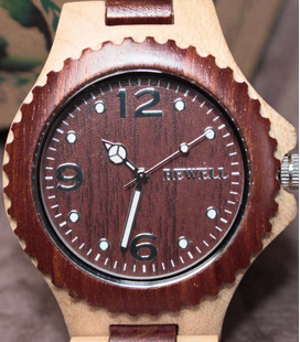 Houten horloge 2-kleurig