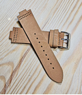 Lichtbruin Rundleren Horlogeband voor houten horloge