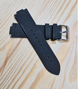 zwart Rundleren Horlogeband voor houten horloge