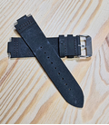 zwart Rundleren Horlogeband voor houten horloge