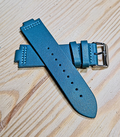 Blauw Rundleren Horlogeband voor houten horloge