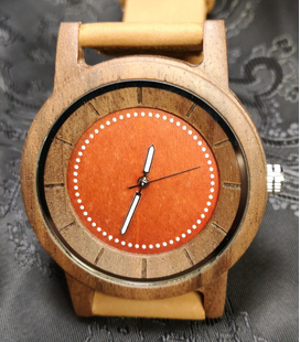 Zebra-houten horloge, rood