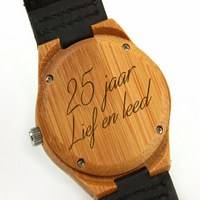 Graveren Houten Horloge