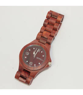 rood/zwart houten horloge