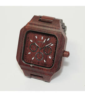 Vierkant houten horloge