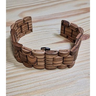 Zebrahout horlogeband 22 mm
