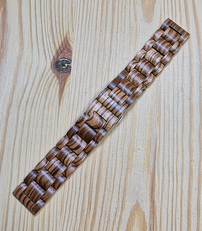Zebrahout horlogeband 22 mm