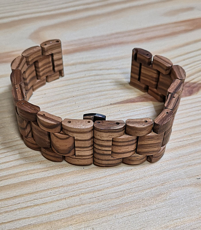 Zebrahout horlogeband 22 mm