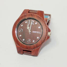 rood/zwart houten horloge