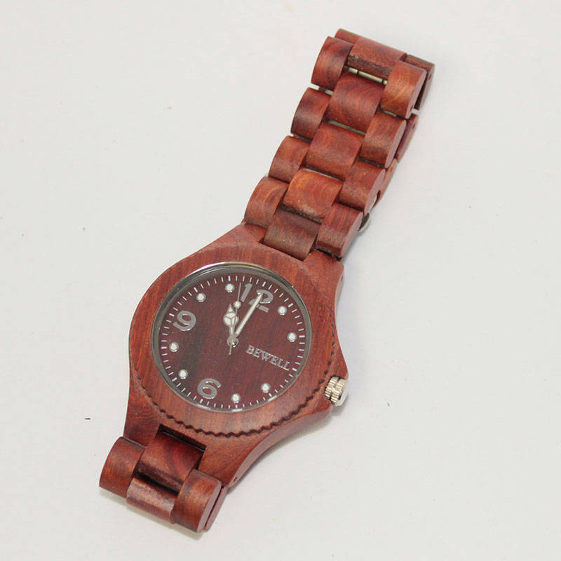 rood/zwart houten horloge